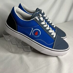 New- Blue & Gray Sneakers with 10 Year Blood Donor Logo. Women's Size 9.